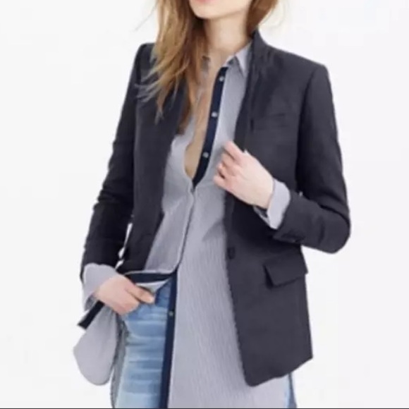 J. Crew Jackets & Blazers - J. CREW | sz 14 navy linen Regent blazer
